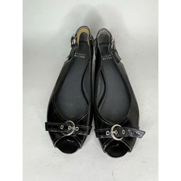 Stuart Weitzman Black Flats with Buckle Detail - Picture 2 of 12